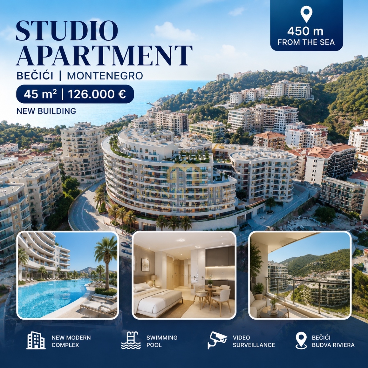 MODERAN STUDIO APARTMAN U NOVOM STAMBENOM KOMPLEKSU BEČIĆI
