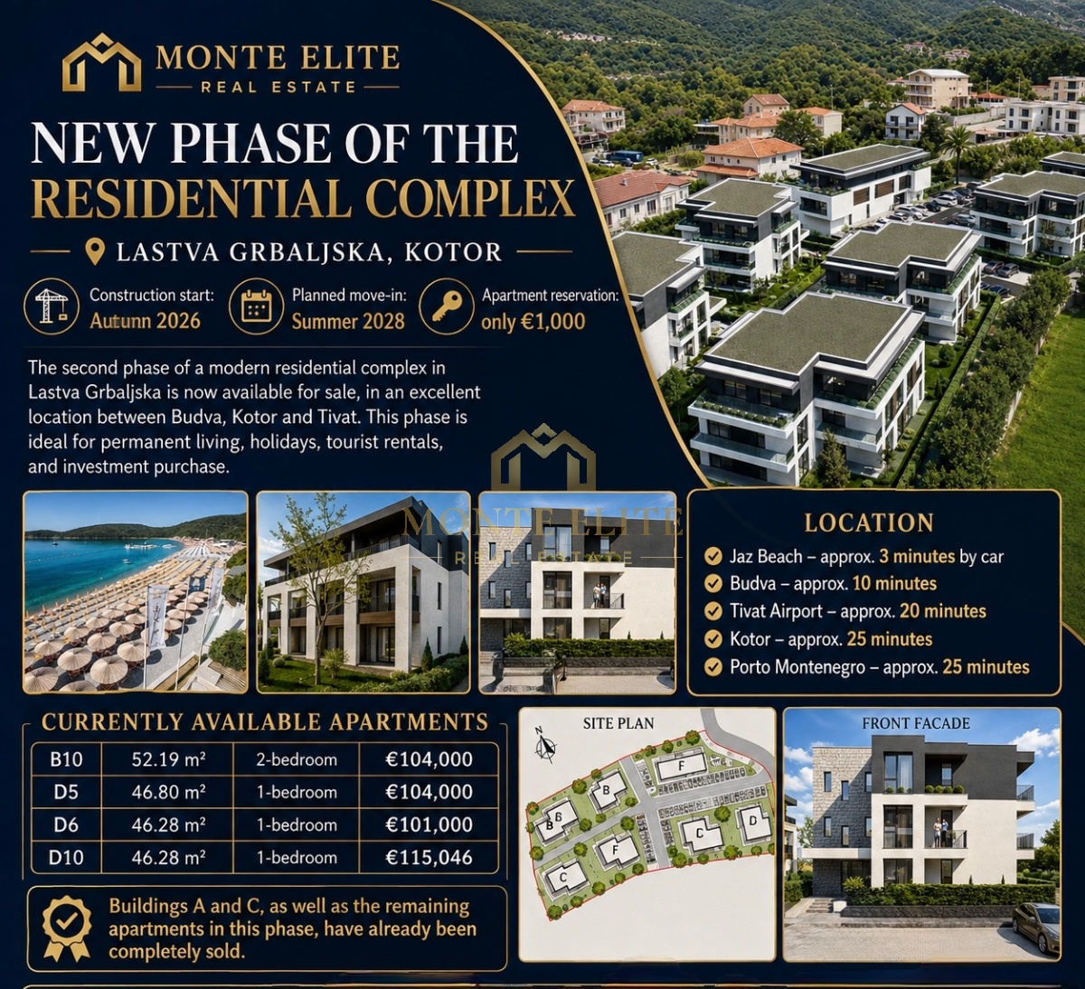 NEW PHASE OF THE RESIDENTIAL COMPLEX – LASTVA GRBALJSKA, KOTOR