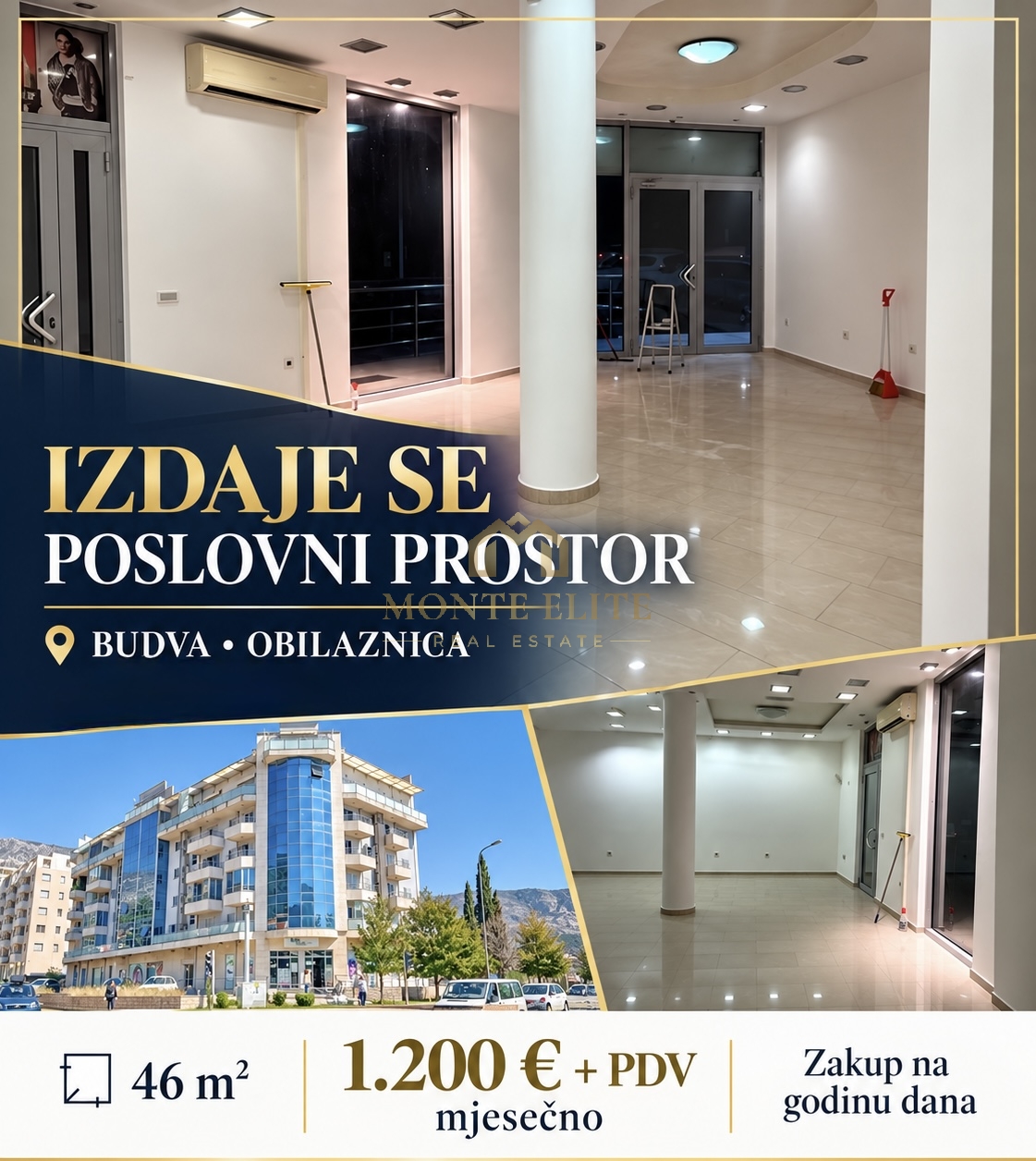 IZDAJE SE POSLOVNI PROSTOR – BUDVA, OBILAZNICA
